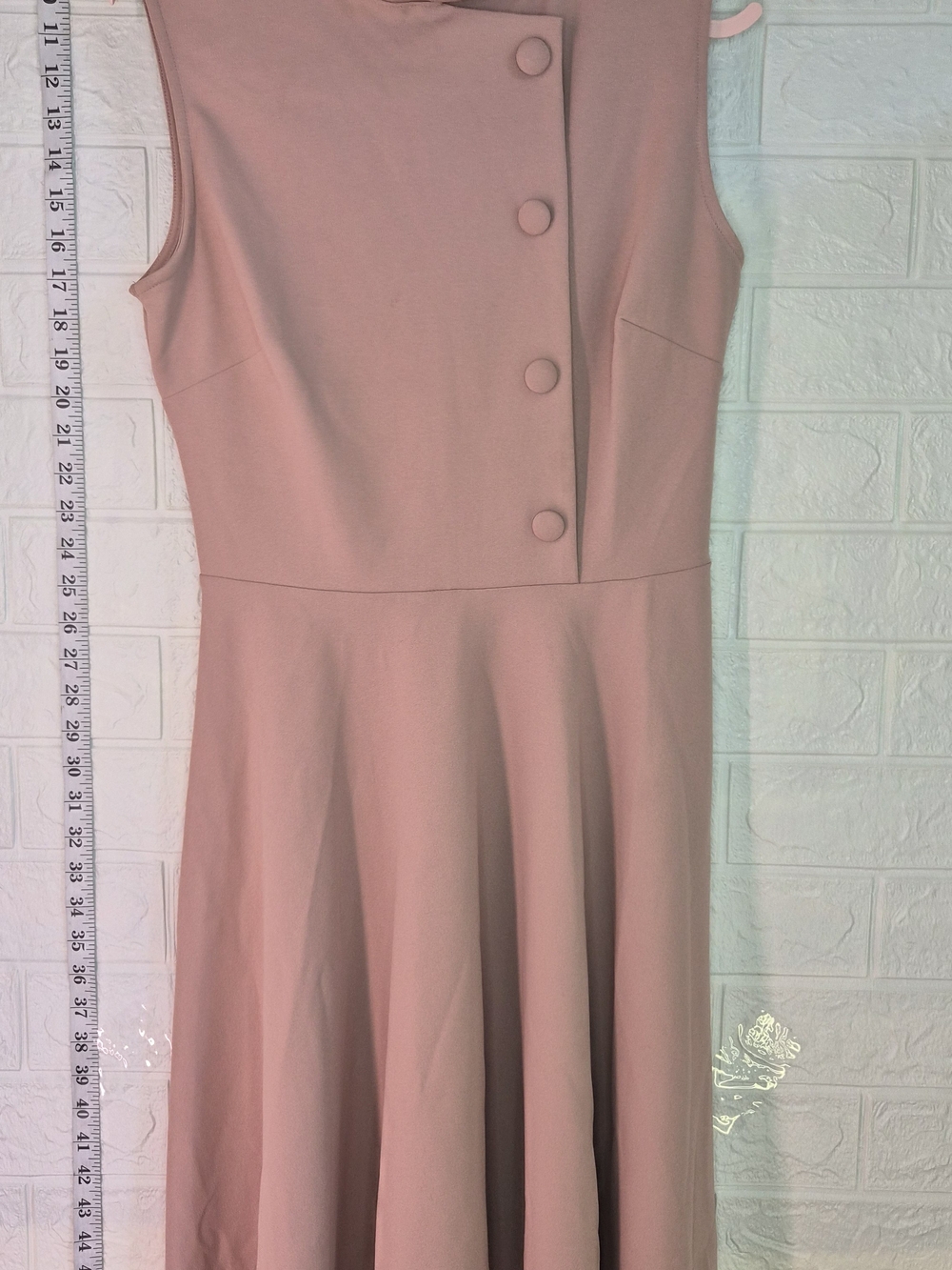 Missmay Retro Gorgeous City Dress Vintage Style Stewardess Pale Pink Buttons M
